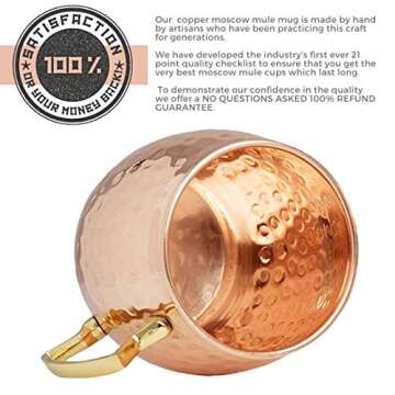 Moscow Mule Copper Mugs Set of 4 with Straws & Jigger