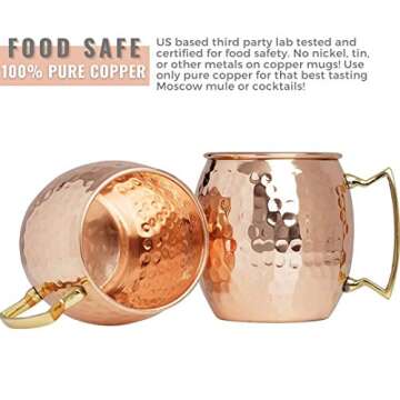 Moscow Mule Copper Mugs Set of 4 with Straws & Jigger