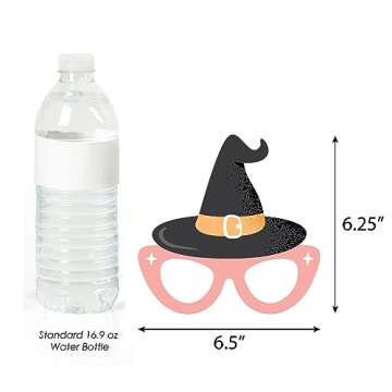 Big Dot of Happiness Pastel Halloween Glasses and Masks - Paper Card Stock Pink Pumpkin Party Photo Booth Props Kit - 10 Count