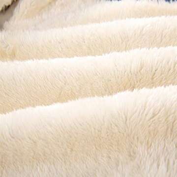 Bumeex Toddler Boy's Sherpa Fleece Lined Jacket, Blue Spring Fall Winter Zip up Sweatshirt Hoodie Size 6-7 Years