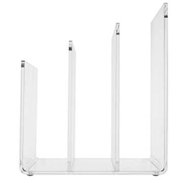 Kantek Clear Acrylic File Sorter, 3 Section Desk Collator, 8" x 6.5" x 7.6", Non-Skid Feet, Office Organizer, Desk Accessory