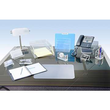 Kantek Clear Acrylic File Sorter, 3 Section Desk Collator, 8" x 6.5" x 7.6", Non-Skid Feet, Office Organizer, Desk Accessory