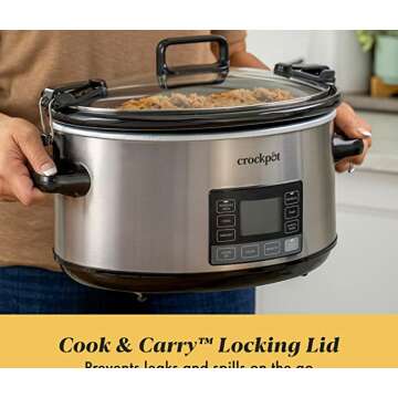 Crockpot Portable Locking Technology Stainless Steel