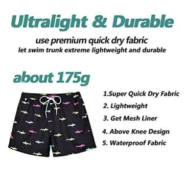 vxsvxm Beach Shorts Swim Trunks Quick Dry Men's Bathing Suit with Mesh Lining/Side Pockets