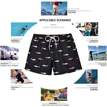 vxsvxm Beach Shorts Swim Trunks Quick Dry Men's Bathing Suit with Mesh Lining/Side Pockets