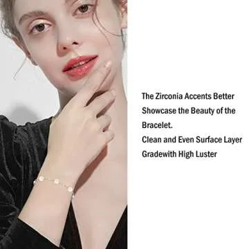 AENEAS Dainty Pearl Bracelet S925 Sterling Silver Cultured Pearl Bracelet Pearl Bracelets for Women Pearl Jewelry Gifts for Women