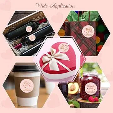 600PCS Thank You Cards and Stickers, Gold Foil Pink Thank You Business Greeting Cards 1.5 Inch Thank You for Supporting My Small Business Stickers for Online Retail Shop Package Inserts