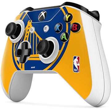 Skinit Decal Gaming Skin Compatible with Xbox One S Controller - Officially Licensed NBA Golden Stat...