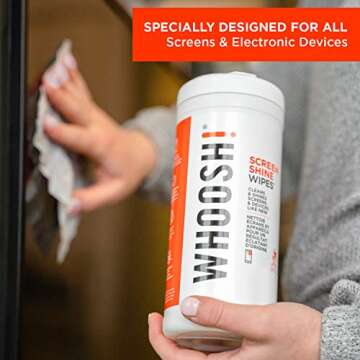 WHOOSH! Electronic Wipes for All Screens and Tech Devices, 90 Count - Computer, Laptop and TV Screen...