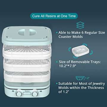 Resiners Resin Curing Machine, Cure Ⅰ, Auto Curing 2 Hours Resin Heater Supplies, Resin Dryer Machine Resin Curing Station for Epoxy Resin Casting Art Molds