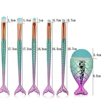 Mermaid Colorful 11PCS Funfunman Makeup Brush Set