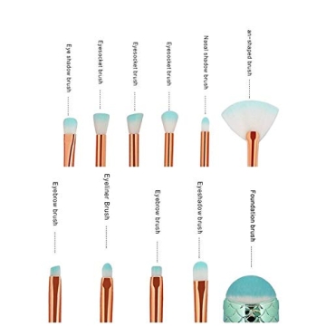 Mermaid Colorful 11PCS Funfunman Makeup Brush Set