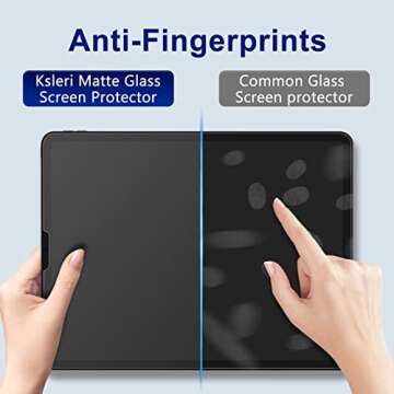 Ksleri 2 Pack Matte Glass Screen Protector for iPad Pro 11 inch(2022/2021/2020/2018) iPad Air 5/4 Ge...