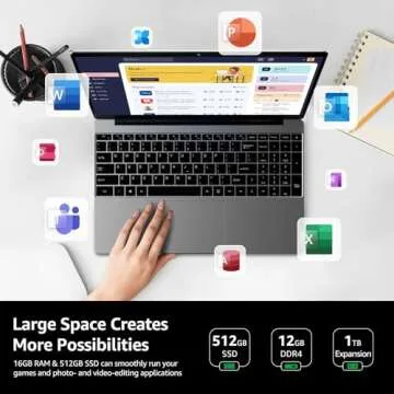 ApoloSign 15.6" Full HD Laptop with Intel N5095, 12GB RAM