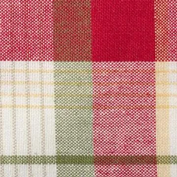 DII Orchard Plaid Collection Linen Tabletop Essentials, Napkin Set, 20x20, Taupe/Red, 6 Piece
