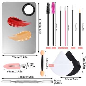 Disposable Makeup Applicators Tools Kit, 100 Mascara Wands 100 Lipstick Applicators 50 Disposable Ey...