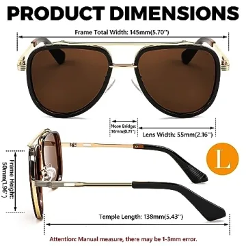 FEISEDY Aviator Sunglasses for Men UV400 Vintage Style