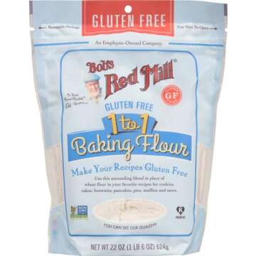 Bob's Red Mill Gluten Free 1 to 1 Baking Flour, 22oz (Pack of 1) - Non GMO, Vegan, Kosher