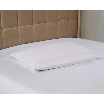 DOWNLITE Down Extra Thin, Flat & Soft Pillow for Stomach Sleepers (Hypoallergenic) (Standard/Queen)