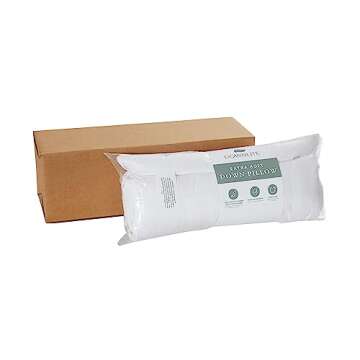 DOWNLITE Down Extra Thin, Flat & Soft Pillow for Stomach Sleepers (Hypoallergenic) (Standard/Queen)