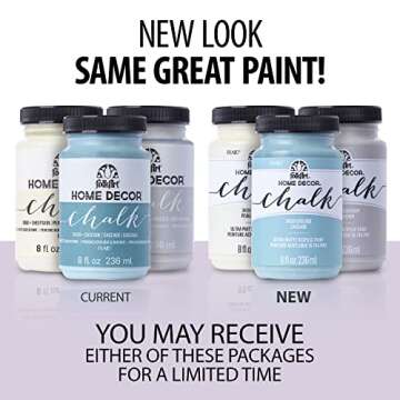 FolkArt Home Decor Ultra Matte Chalk Finish Acrylic Craft Paint Set Formulated for No-Prep Applicati...