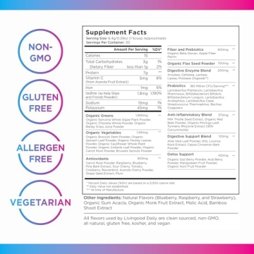 Livingood Berry Greens Powder for Gut & Liver Health