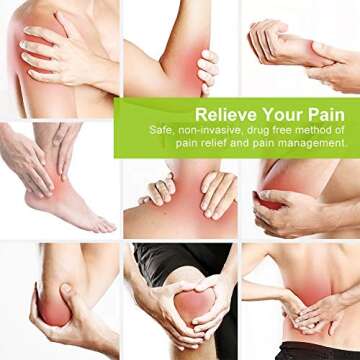 AUVON 24 Modes Rechargeable TENS Unit, 4th Gen Muscle Stimulator with 10pcs TENS Machine Electrodes ...