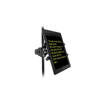 IK Multimedia iKlip Xpand Tablet Holder for mic Stands, fits iPad and Android Tablets Between 7" to 12.9" with an Adjustable 360° Swivel and Soft-Touch fit