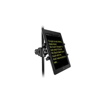 IK Multimedia iKlip Xpand Tablet Holder for mic Stands, fits iPad and Android Tablets Between 7" to 12.9" with an Adjustable 360° Swivel and Soft-Touch fit