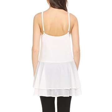 Grabsa Women's Chiffon Extender Tank - Elegant White Top