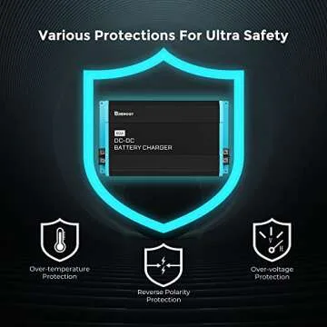 Renogy 12V 60A DC to DC On-Board Battery Charger for Flooded, Gel, AGM, and Lithium, Using Multi-Stage Charging in RVs, Commercial Vehicles, Boats, Yachts, 60A