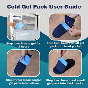 Human Intentions Cold Therapy Socks - Cooling Socks - Neuropathy Socks - Ice Socks - Pain Relief for Feet from Arthritis, Diabetes, Edema, Chemotherapy, Plantar Fasciitis, 2 Socks-6 Gels (Large)