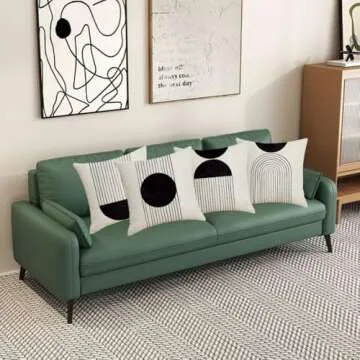 IcosaMro Decorative Pillow Covers Set of 4 Cotton Linen Modern Design