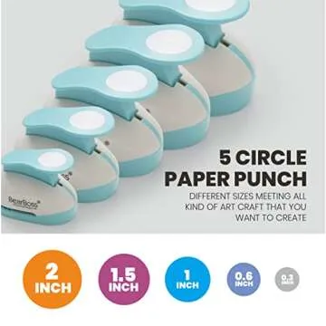 BearBoss 5 Circle Punch Set for Scrapbooking & Card Making