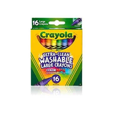 Crayola 52-3281 Large Washable Crayons Assorted Colors 16 Count (Pack of 2)