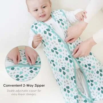 Cute Castle Baby Sleep Sack 12-18 Months - Lightweight 100% Cotton 2-Way Zipper TOG 0.5 Infant Wearable Blanket, Newborn Essentials Toddler Sleep Clothes (3 Pack Green)