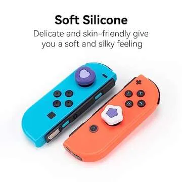 GeekShare Cute Silicone Joycon Thumb Grip Caps Kawaii Thumbstick Caps Joystick Cover Compatible with Switch/OLED/Switch Lite,2Pairs/4PCS - Cream Heart Dark Version