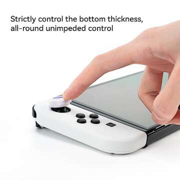 GeekShare Cute Silicone Joycon Thumb Grip Caps Kawaii Thumbstick Caps Joystick Cover Compatible with Switch/OLED/Switch Lite,2Pairs/4PCS - Cream Heart Dark Version