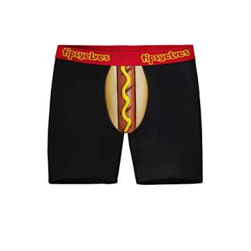 Tipsy Elves Red Hot Dog Boxer Briefs for Men - Comfy Humor in Size Small