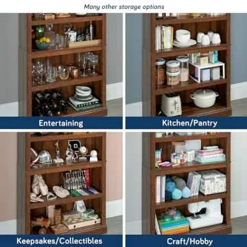 Stylish Sauder 5-Shelf Bookcase in Cherry Finish