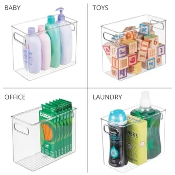 Top mDesign Tall Storage Bins for Kitchen Organization