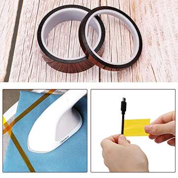 Outus High Temperature Tape - Polyimide Heat Resistant Tape for Electronics, 3D Printers & DIY Crafts (Dark Brown, 30 mm Wide)