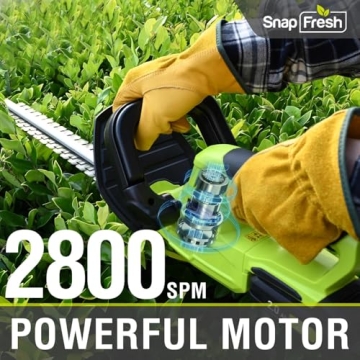 SnapFresh 20V Cordless Hedge Trimmer for Easy Yard Care