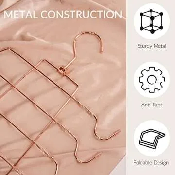 ZEDODIER Tank Top Hanger, 4 Pack Space Saving Bra Hangers, Non-Slip Hanging Sport Bras Holder, Closet Organizers and Storage for Camisoles Tank Tops Bras Ties Swimsuits Strappy Dress, Rose Gold
