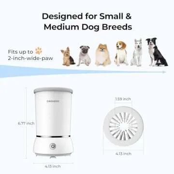 DOGNESS Automatic Dog Paw Cleaner, Dog Paw Washer For Small and Medium-sized Dog, Paw Cleaner For Dogs and Cats (White)