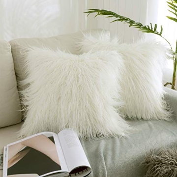 Kevin Textile Shaggy Velvet Faux Fur Pillow Covers Set
