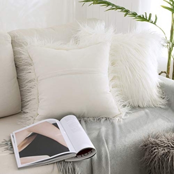 Kevin Textile Shaggy Velvet Faux Fur Pillow Covers Set