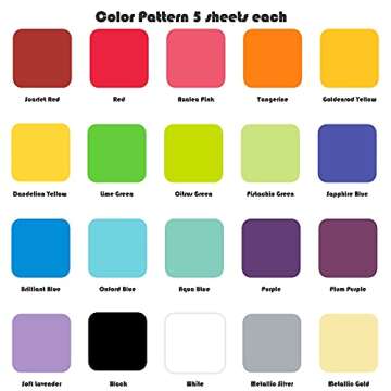 Tissue Paper for Gift Wrapping (100 Sheets) 20 Assorted Colors, Gift Bags, Packaging, Floral, Birthday, Holidays, Christmas, Halloween, and DIY Crafts