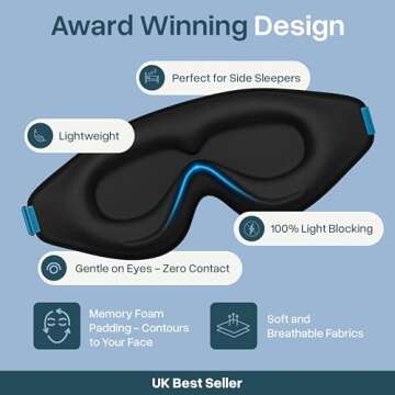 MyHalos Sleep Mask - 3D Blackout Eye Mask for All