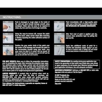 DAP 7079809161 Repair Eclipse Wall Patch, 2 Inch, Clear, 4 Pack,White